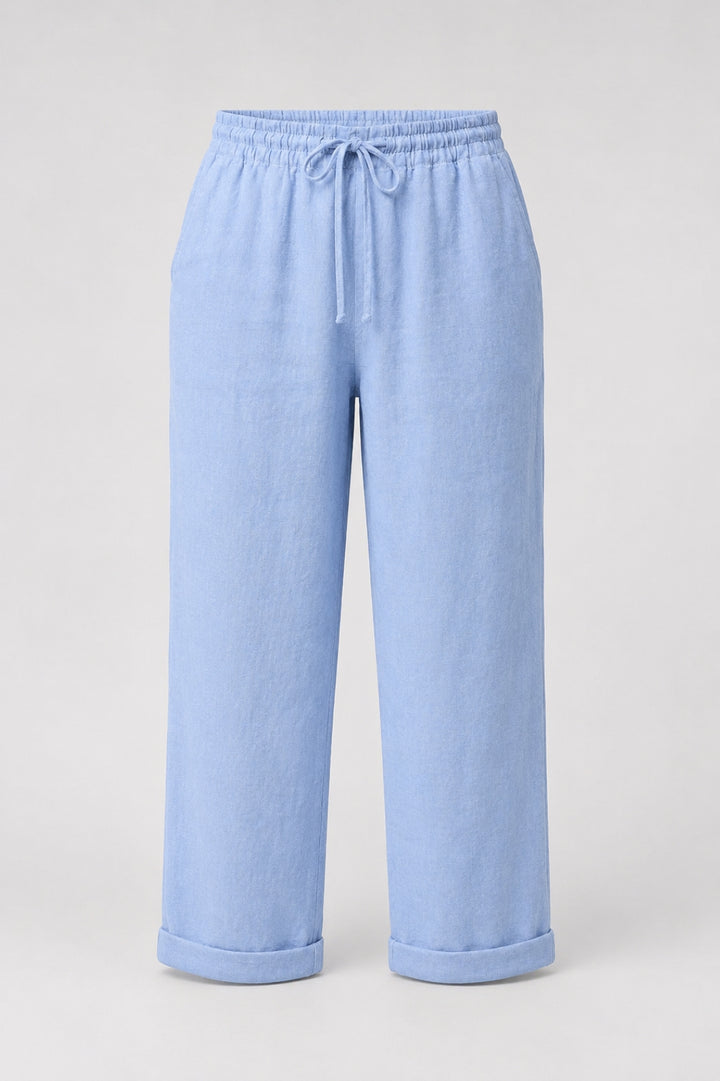 Evelyn | Cotton Linen Straight Trousers