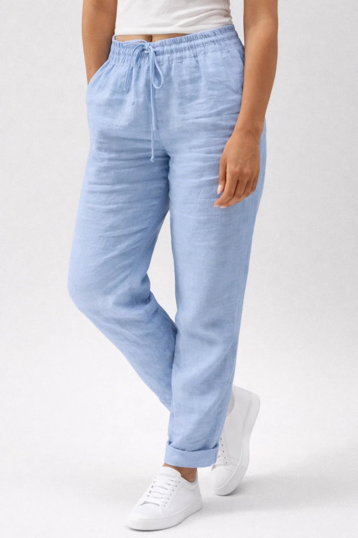 Evelyn | Cotton Linen Straight Trousers