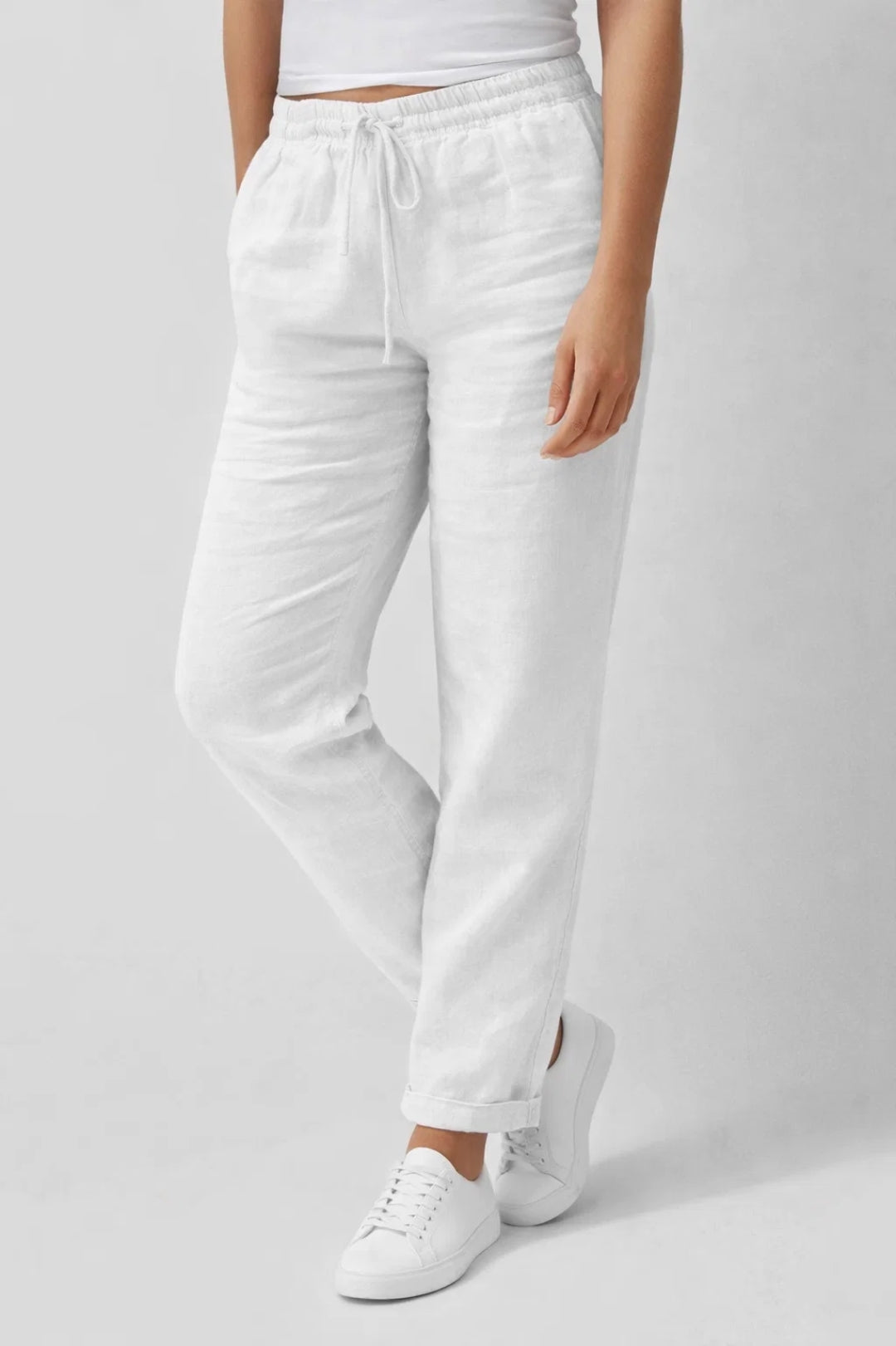 Evelyn | Cotton Linen Straight Trousers