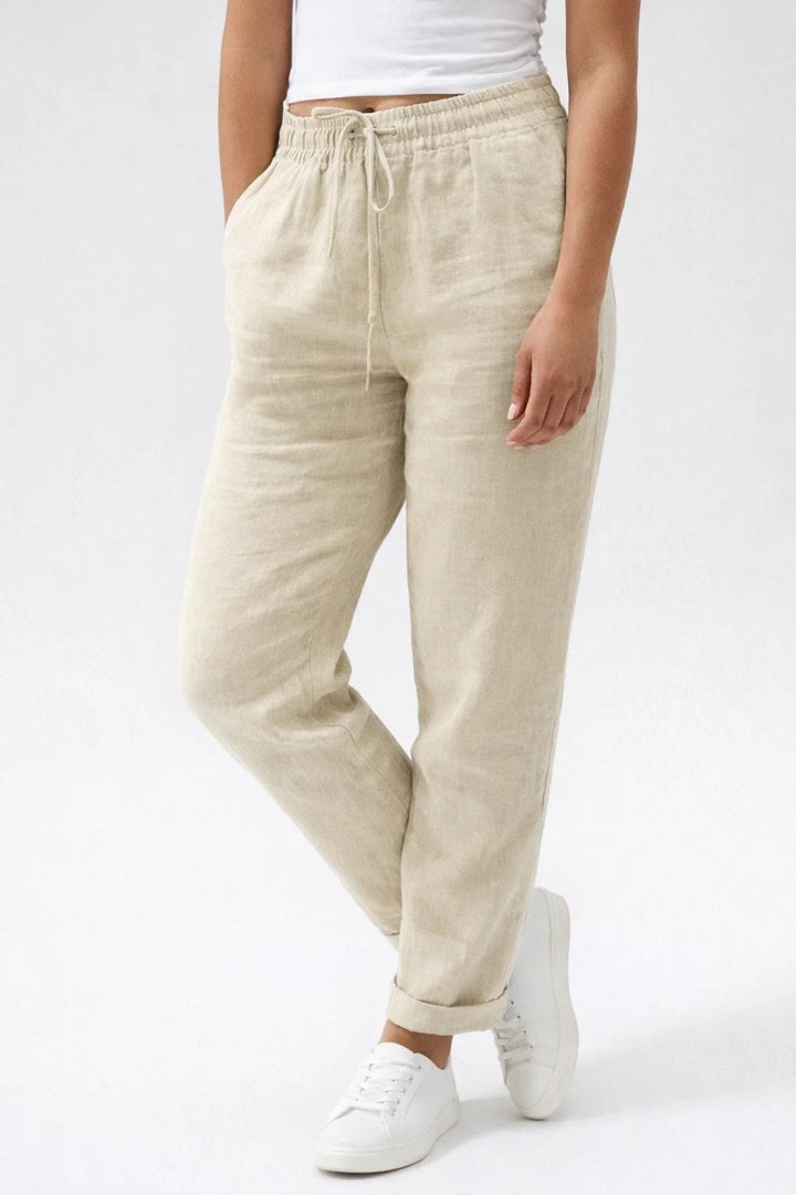 Evelyn | Cotton Linen Straight Trousers
