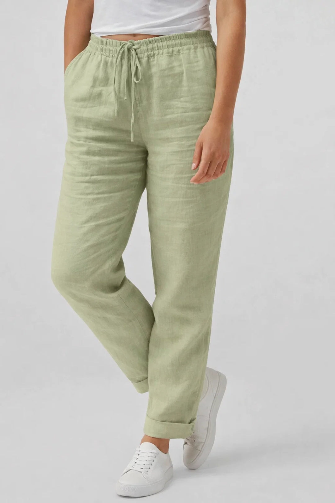 Evelyn | Cotton Linen Straight Trousers