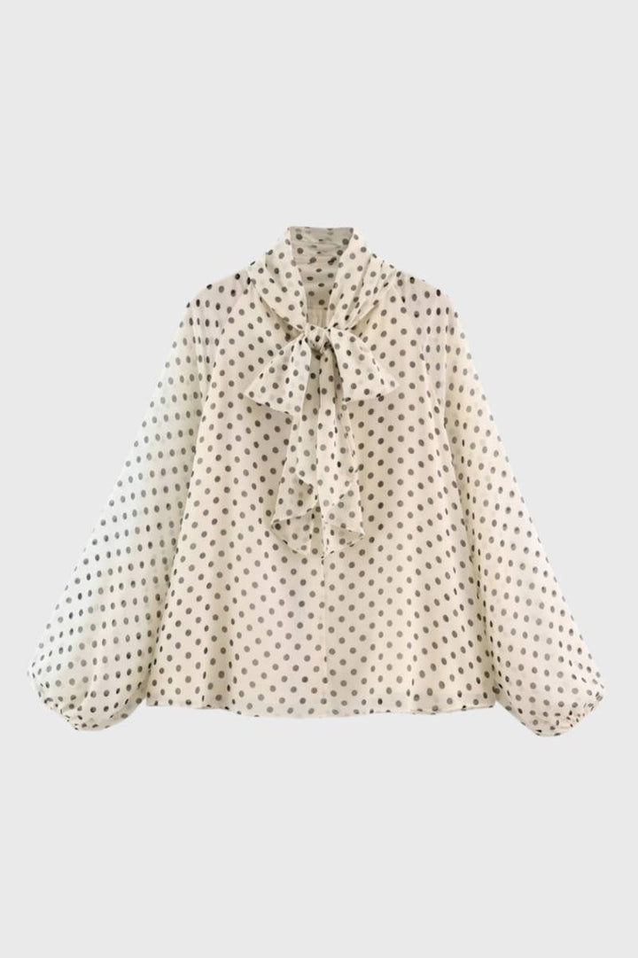 Grace | Polka Dot Tie Neck Blouse