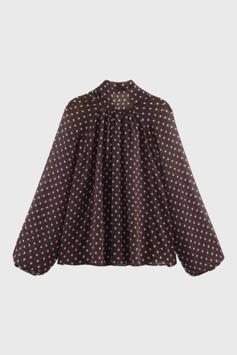 Grace | Polka Dot Tie Neck Blouse