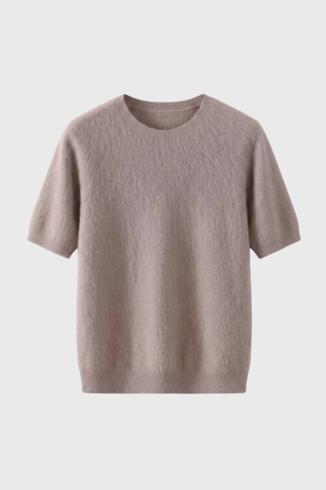 T-shirt med rund hals i fin strik til mænd | Korte, lette ærmer | Afslappet T-shirt, der er nem at tage på