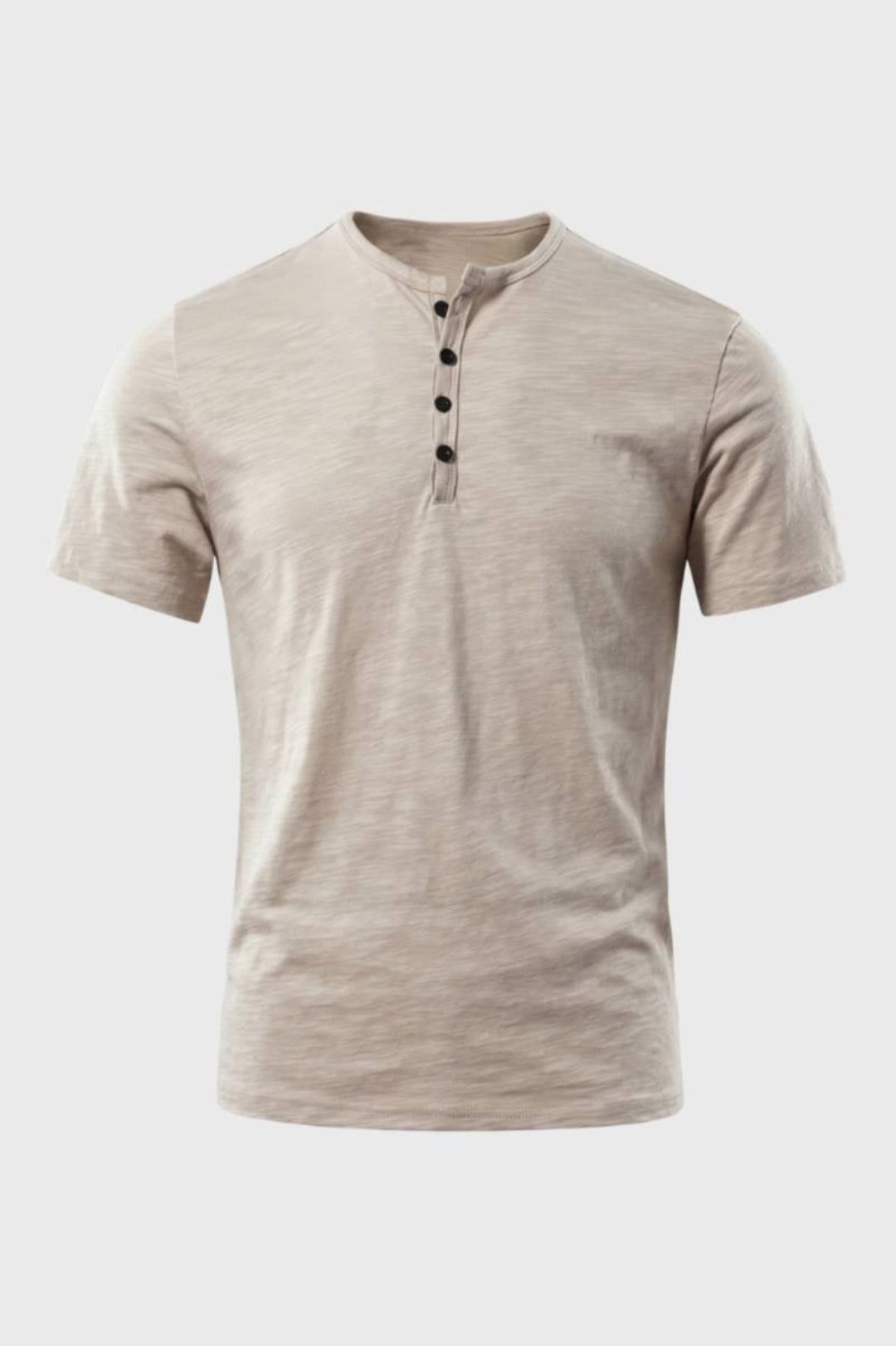Henley-T-shirt til mænd | Rund hals med knaplukning | Afslappet og casual stil til hverdagen