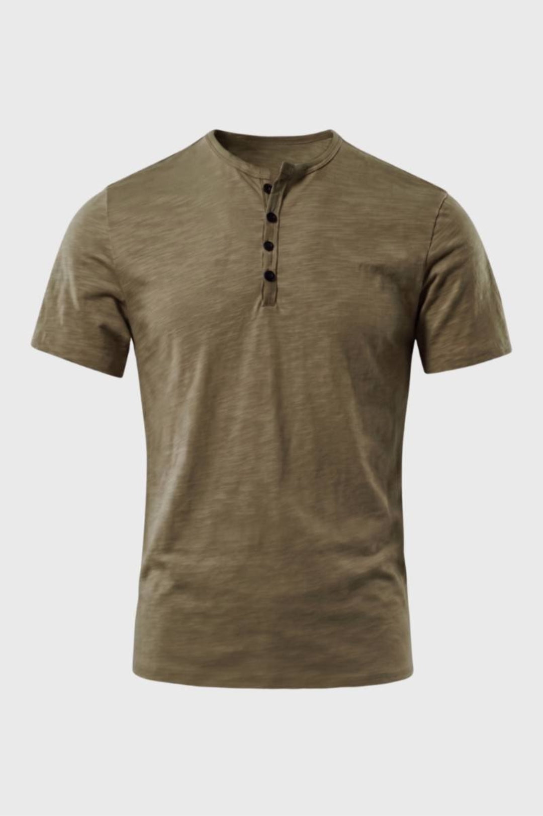 Henley-T-shirt til mænd | Rund hals med knaplukning | Afslappet og casual stil til hverdagen
