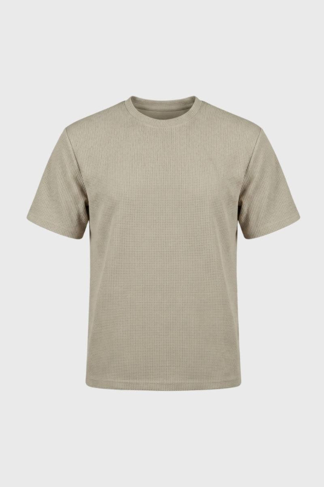 T-shirt i vaffelstrik til mænd | Rund hals | Afslappet T-shirt med løs pasform