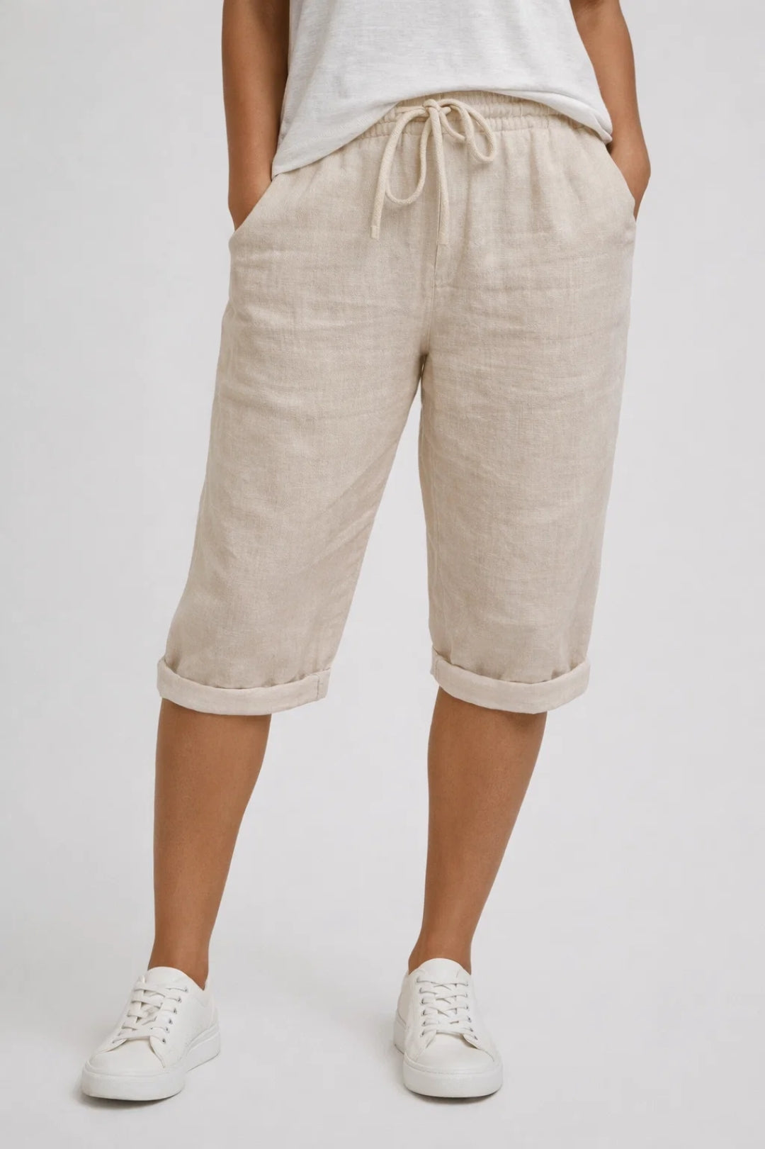 Mia | Linen Capri Trousers